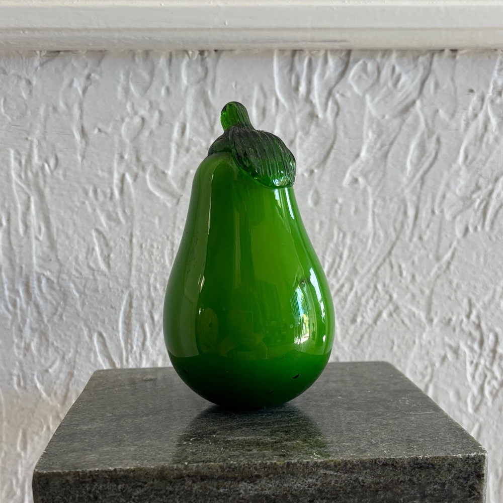 Vintage Murano Pear Hand Blown Art Glass Decor